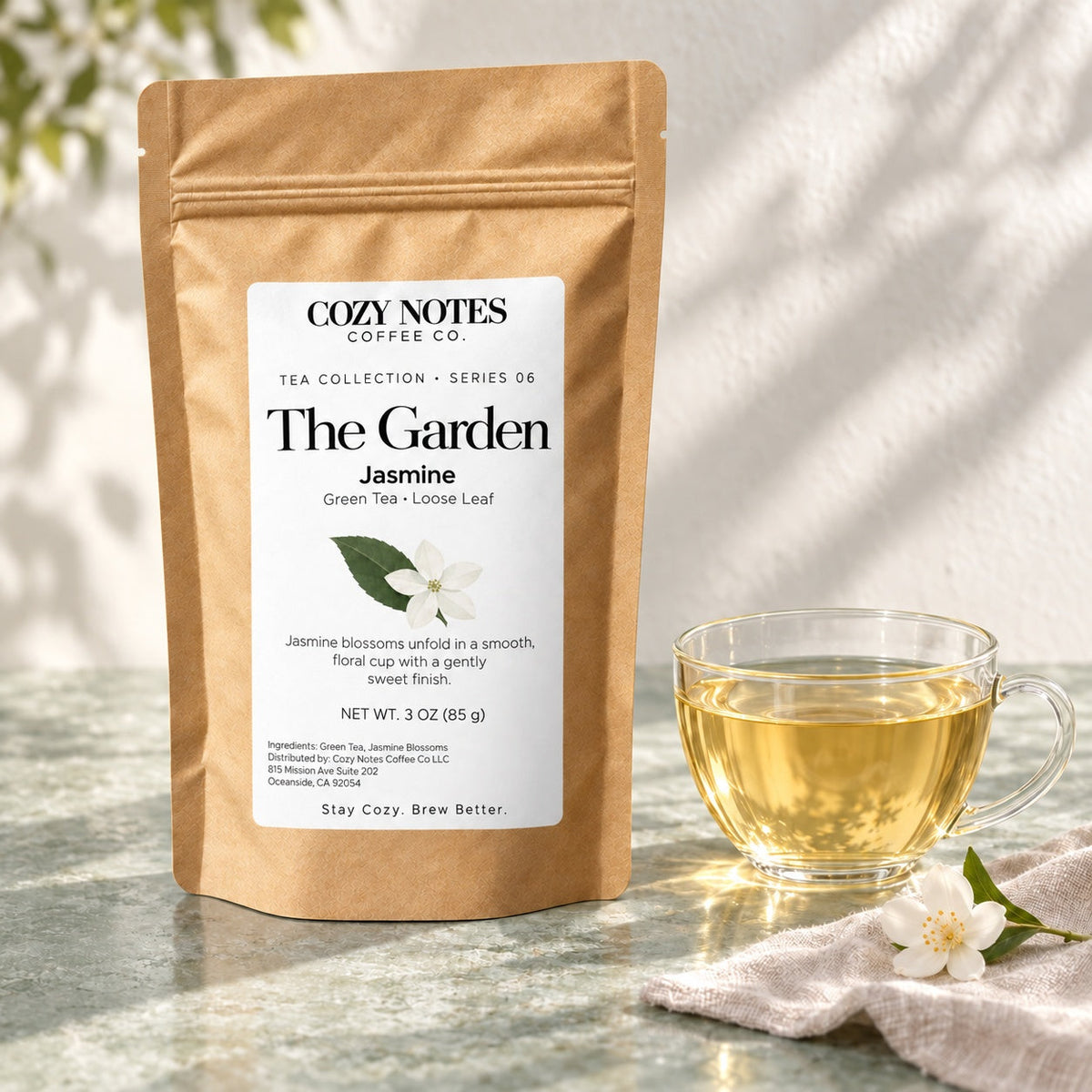 How to Brew Jasmine Green Tea Without Bitterness — serving illustration