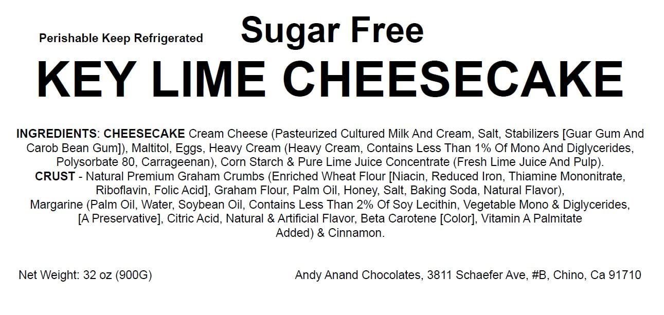 Andy Anand Sugar-Free Key Lime Cheesecake, 9-Inch, 2 lb – No Sugar Added, Diabetic-Friendly, Real California Cream Cheese, Holiday Gift Box - Cozy Notes Coffee Co
