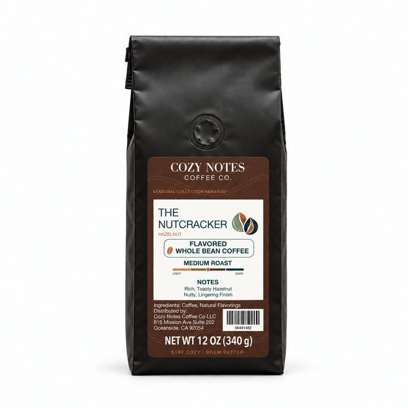 THE NUTCRACKER, flavored whole bean coffee, medium roast, 12oz — main photograph.