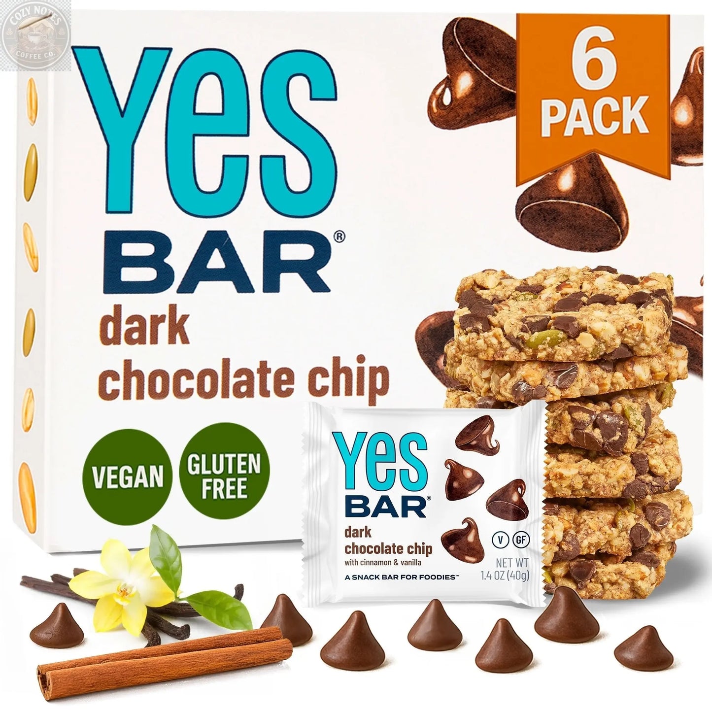 Dark Chocolate Chip Six Pack YES BAR®