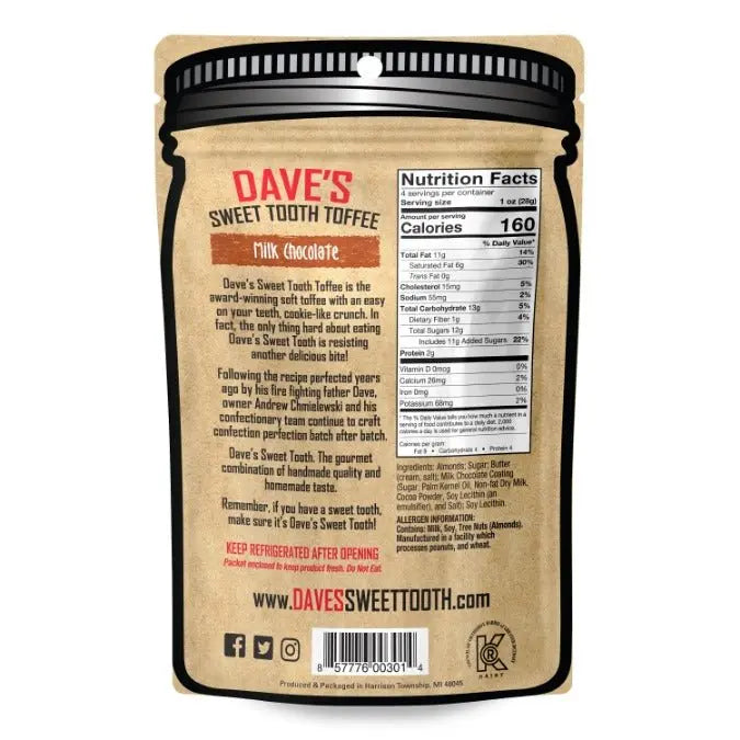Milk Chocolate Toffee Dave's Sweet Tooth Toffee