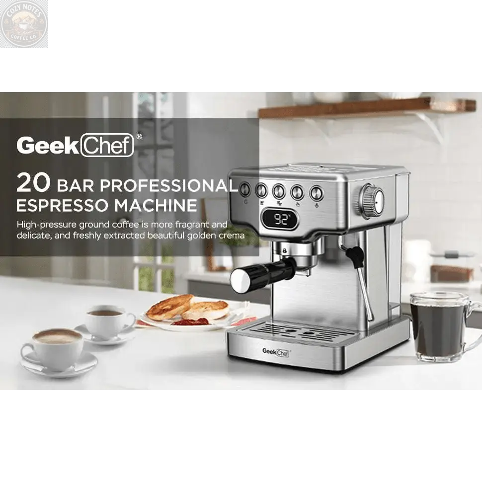 Stainless Steel 20 Bar Espresso Machine with Milk Frother Royalessencelux