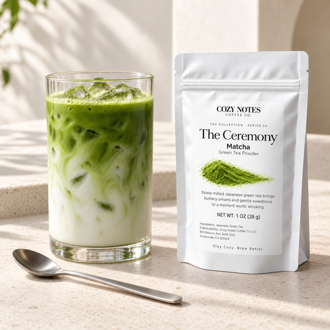 Iced Matcha Latte serving illustration
