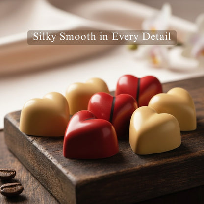 Andy Anand White Chocolate Heart Gift Box, 25 pc, 60% Cocoa – Gluten-Free, Silky Smooth, Valentine's Day, Anniversary & Special Gift
