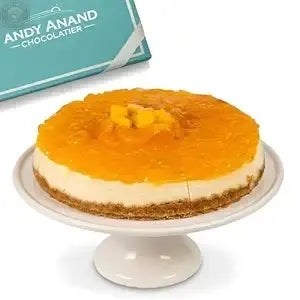 Andy Anand Tropical Fruit Cheesecake, 9-Inch, 2 lb – Pineapple, Pears & Peach Glaze, NY-Style, Real California Cream Cheese Gift Box Andyanand