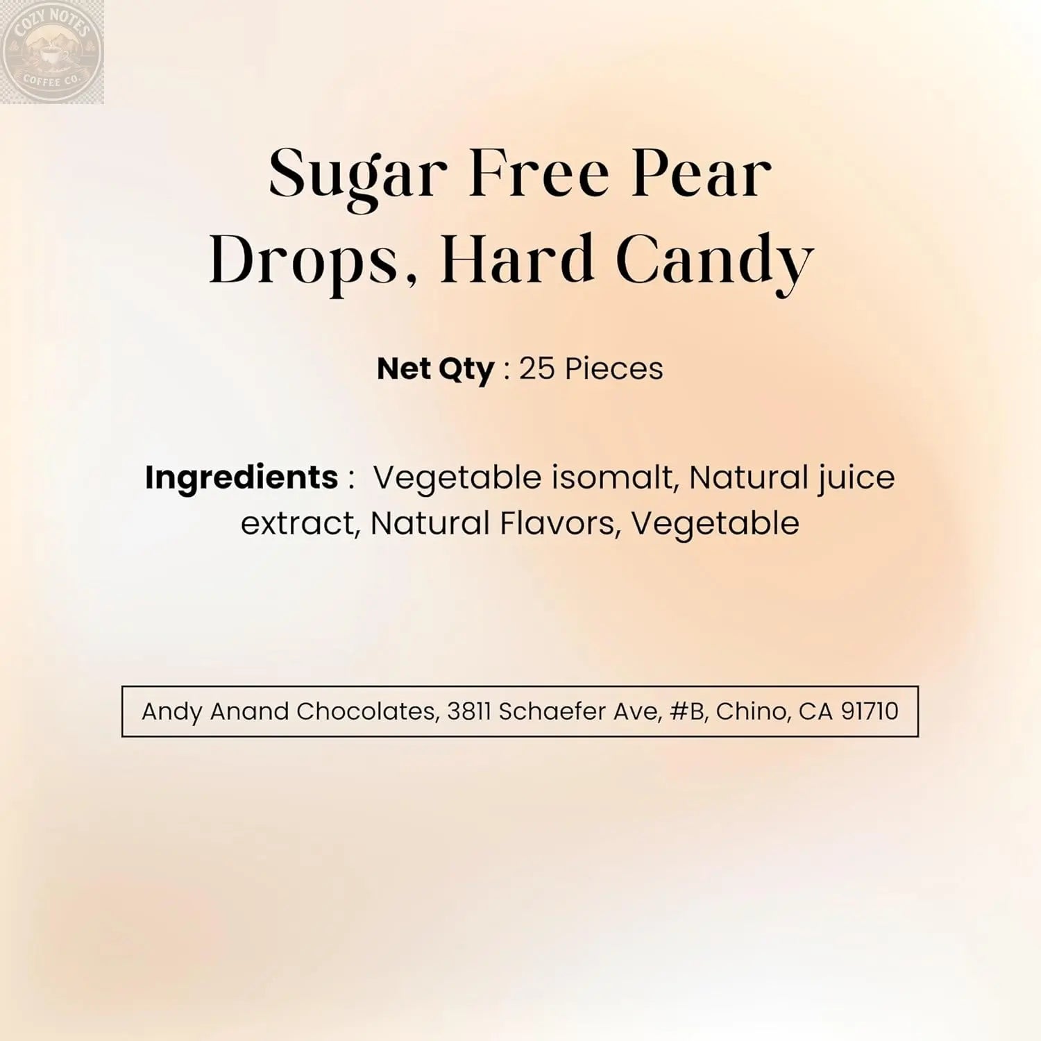 Andy Anand Sugar-Free Pear Drop Hard Candy, 25 pc – European Imported, Copper-Kettle Boiled, Keto & Diabetic-Friendly Gourmet Snack Gift Andyanand