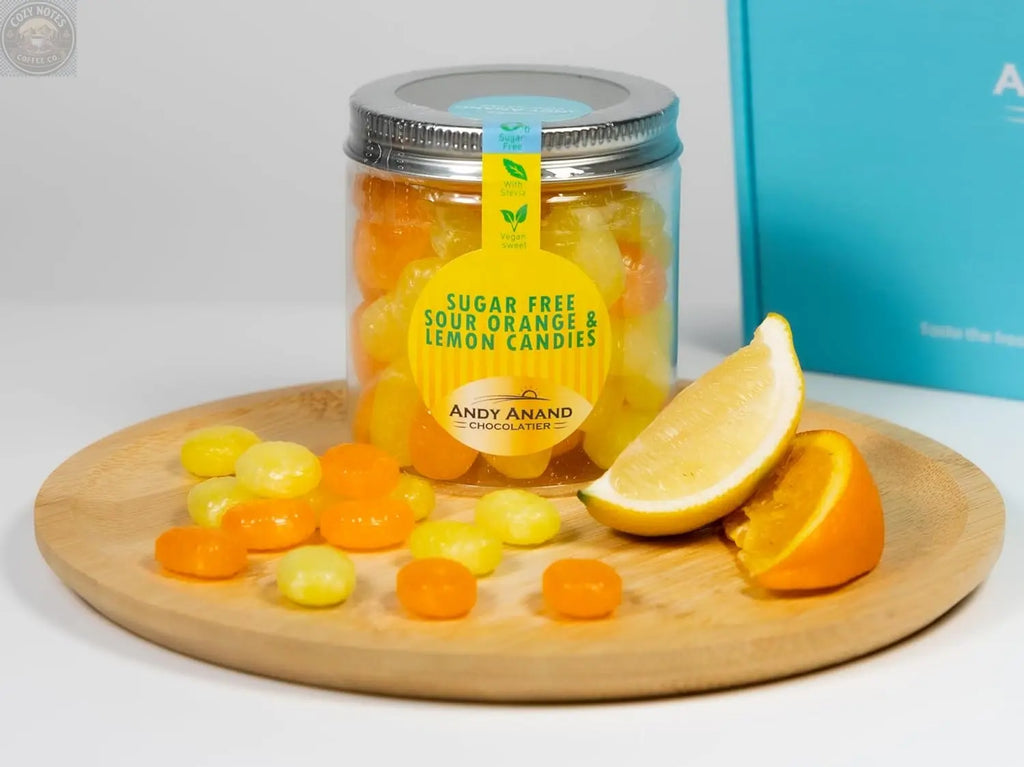 Andy Anand Sugar-Free Sour Orange Hard Candy, 28 pc, 7 oz – Copper-Kettle Boiled, Keto & Diabetic-Friendly, Gluten-Free Gourmet Gift Box Andyanand