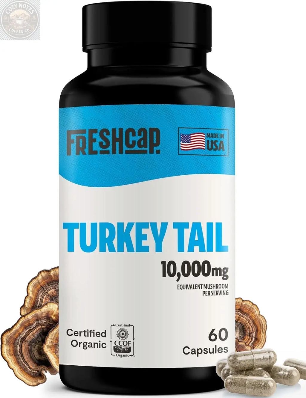Organic Turkey Tail Mushroom Capsules FreshCap Mushrooms