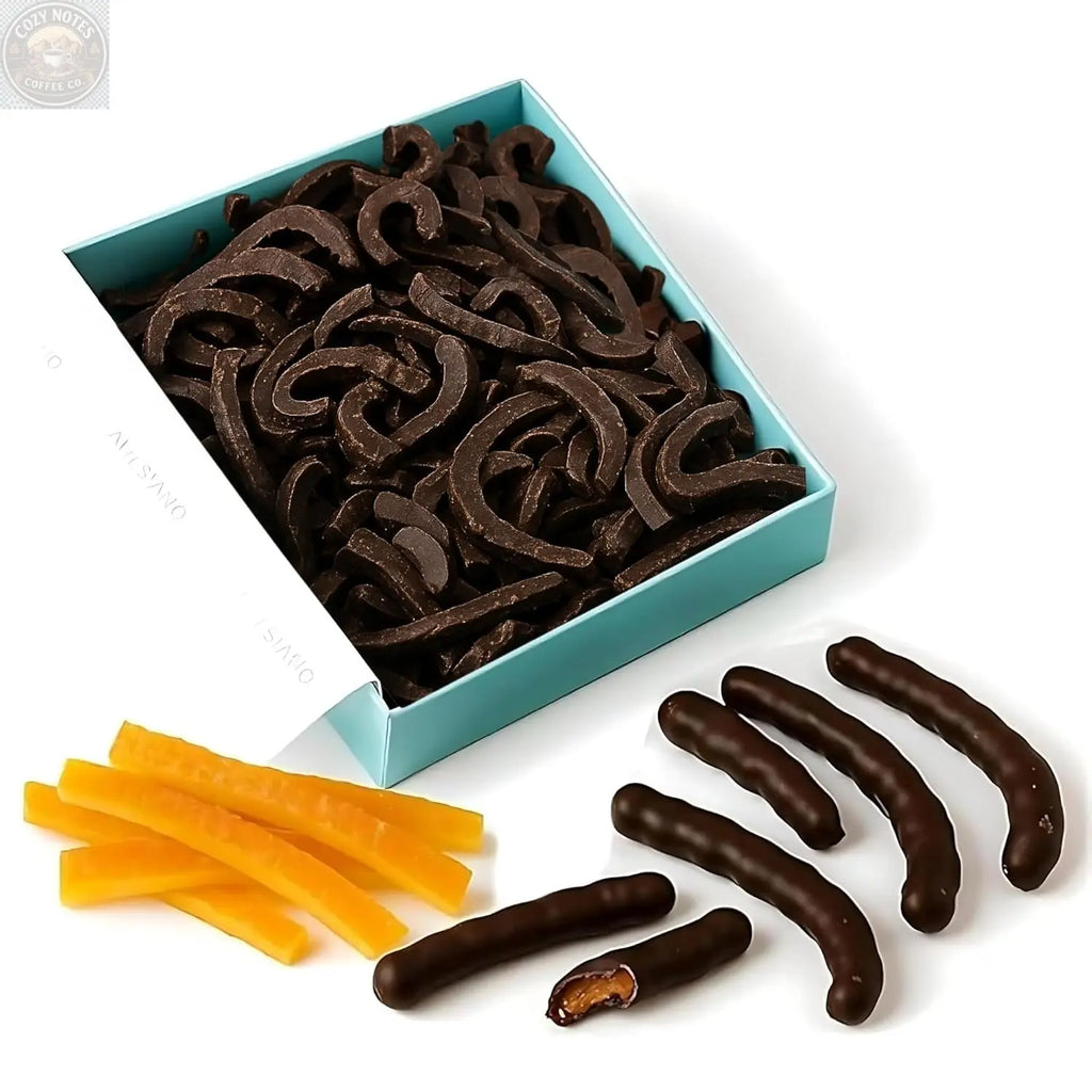 Andy Anand Dark Chocolate Covered Orange Peel Bars, 24 pc, 1 lb – Real Candied Orange Zest, Belgian Chocolate, Birthday & Holiday Gift Box Andyanand