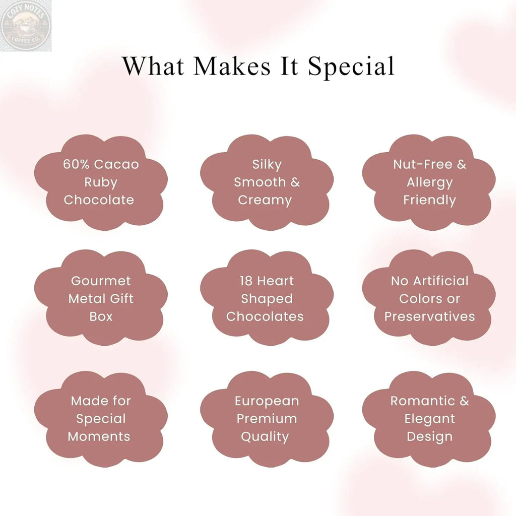 Andy Anand Ruby Chocolate Heart Truffles, 18 pc – Natural Berry-Pink Color, Fruity Flavor, Gluten-Free, Valentine's & Anniversary Gift Andyanand