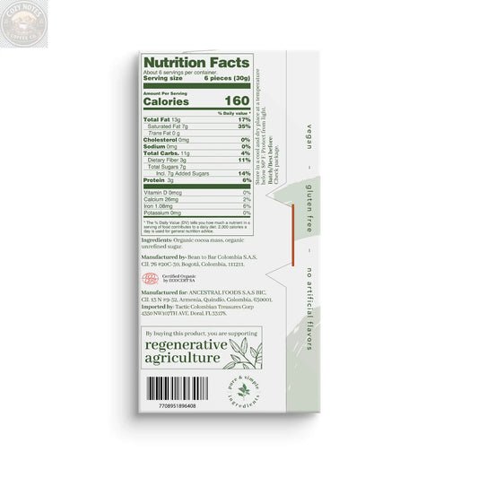 Organic Dark Chocolate Bar Ancestral Organics