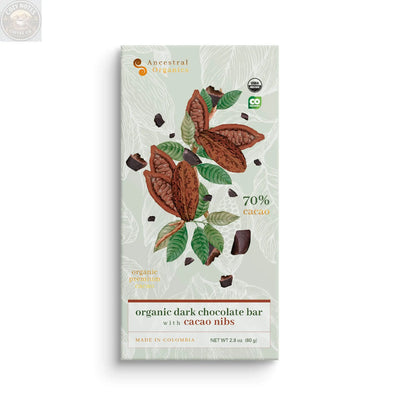 Organic Dark Chocolate Bar with Cacao Nibs Ancestral Organics