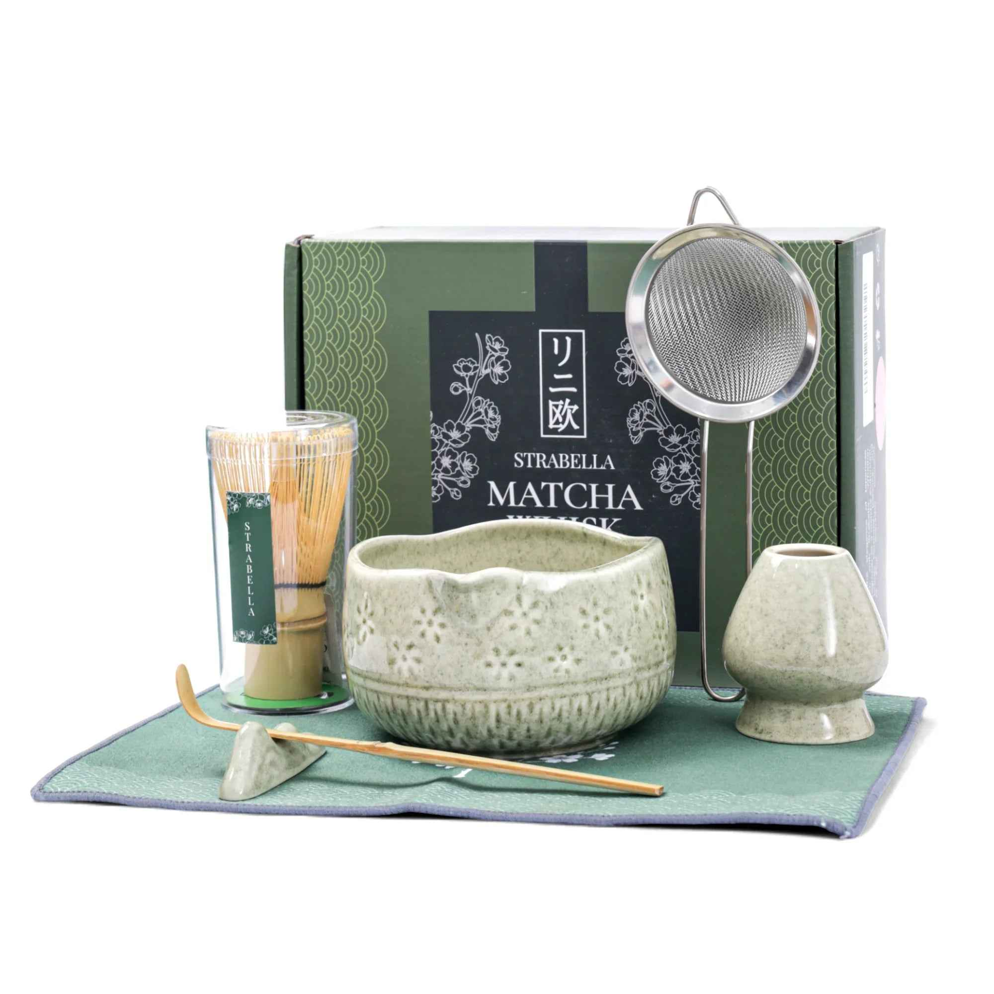 Matcha Whisk Set — Bamboo Chasen + Ceramic Chawan Gift Set