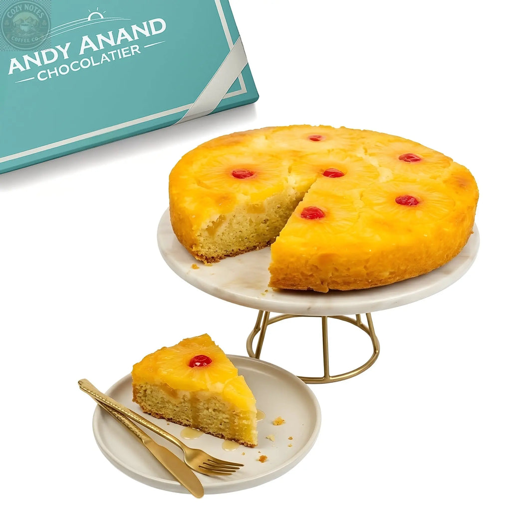 Andy Anand Sugar-Free Pineapple Upside-Down Cake, 9-Inch – Caramelized Pineapple, Keto & Diabetic-Friendly, No Preservatives, Birthday Gift Andyanand