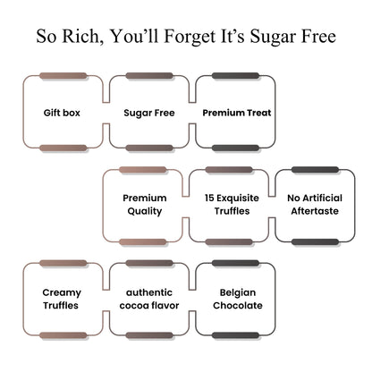 Andy Anand Sugar-Free & Gluten-Free Belgian Chocolate Truffles, 15 pc – Assorted Flavors, Diabetic-Friendly, Birthday & Valentine's Gift
