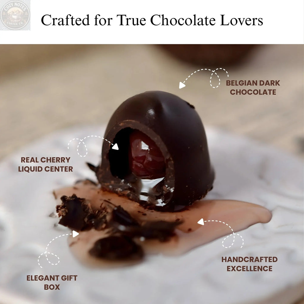 Andy Anand Sugar-Free Belgian Dark Chocolate Cherry Cordials, 25 pc – Plant-Based, Liquid Center, Diabetic-Friendly, Birthday Gift Box Andyanand