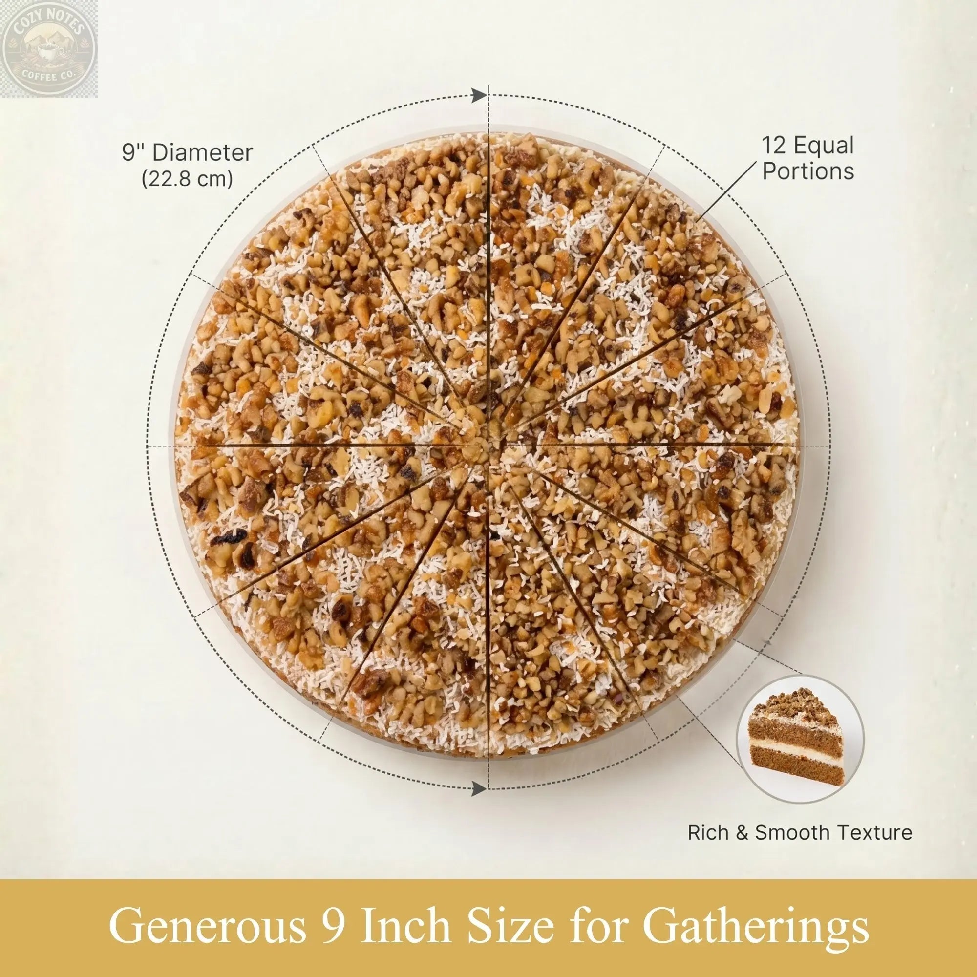 Andy Anand Gluten-Free Carrot Cake, 3 lb – Fresh-Grated Carrots, Walnuts, Cinnamon & Cream Cheese Frosting, No Preservatives Gift Box Andyanand