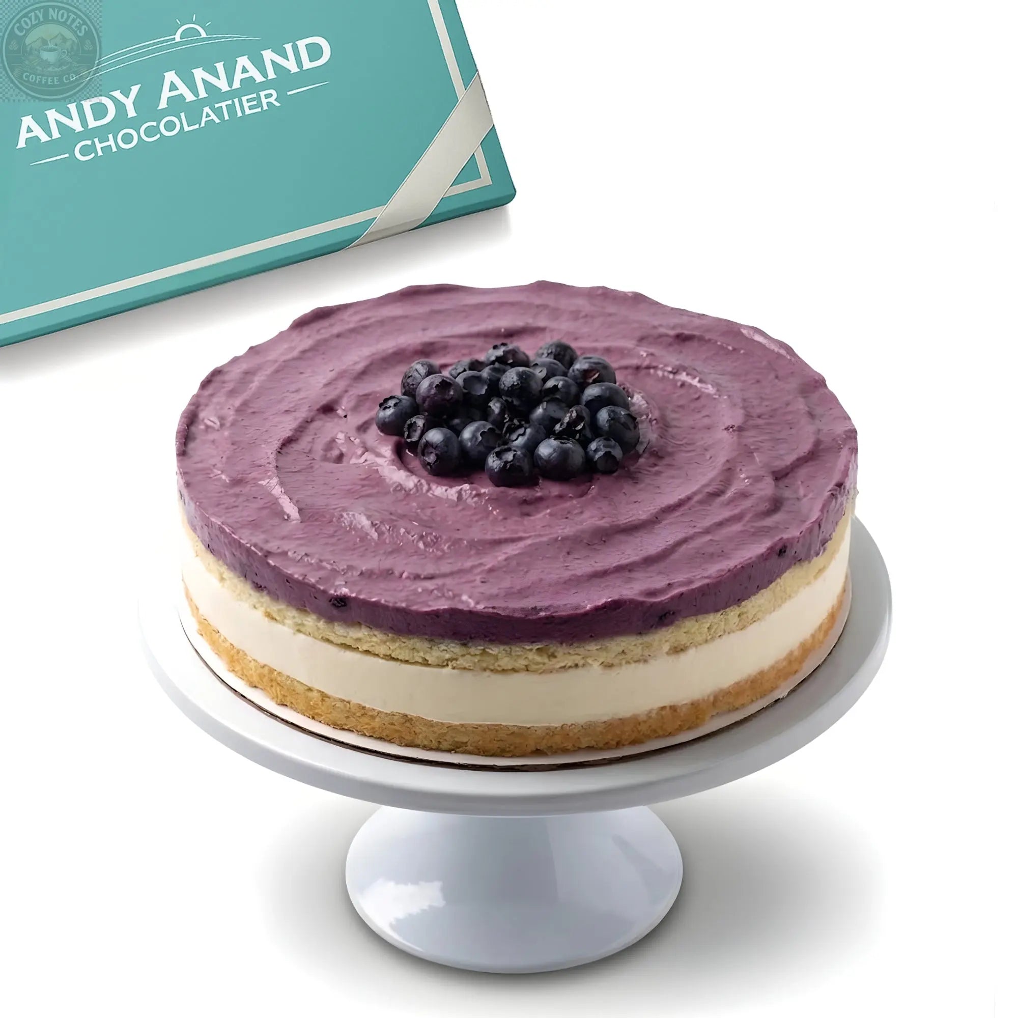 Andy Anand Sugar-Free Blueberry Lemon Mousse Cake, 2.6 lb – Keto & Diabetic-Friendly, Tangy Lemon Ganache, No Preservatives, Birthday Gift Andyanand