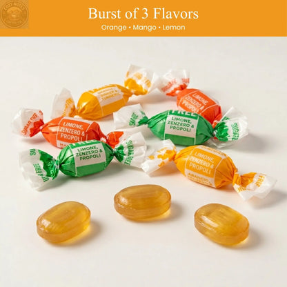 Andy Anand Sugar-Free Ginger Candy, 55 pc, 7 oz – Orange, Mango & Lemon Flavors, Made in Italy, Imported Keto & Diabetic-Friendly Gift Box Andyanand