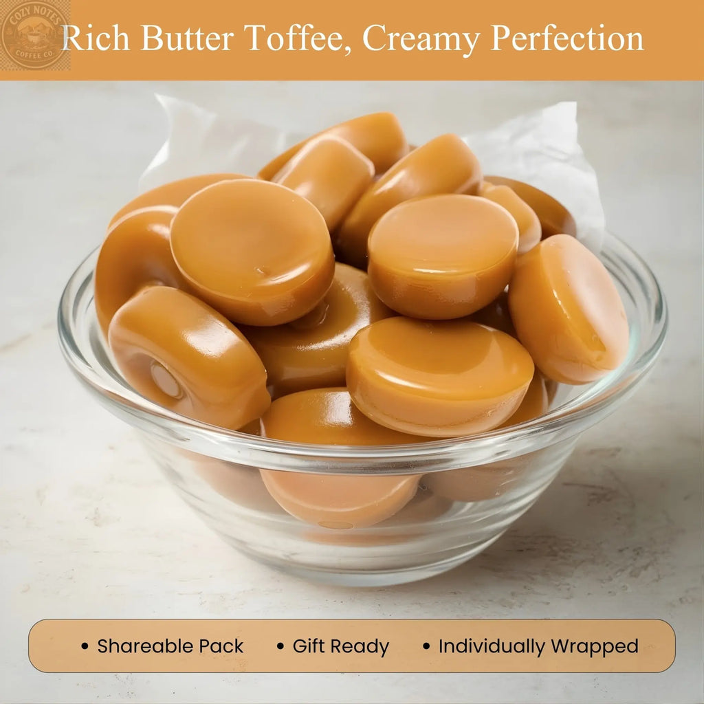 Andy Anand Sugar-Free European Butter Toffee Hard Candy, 40 pc, 7 oz – Stevia Sweetened, Keto & Diabetic-Friendly Gourmet Snack Gift Box Andyanand