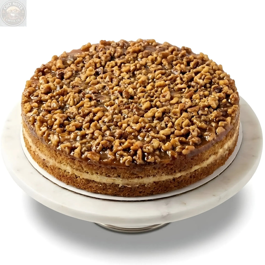 Andy Anand Gluten-Free Dairy-Free Caramel Walnut Cake, 9-Inch – Vegan-Hand-Baked, Real Walnuts & Caramel Drizzle, No Preservatives, Birthday Gift Andyanand