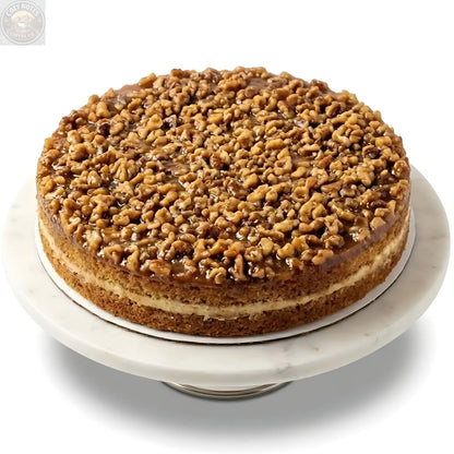 Andy Anand Gluten-Free Dairy-Free Caramel Walnut Cake, 9-Inch – Vegan-Hand-Baked, Real Walnuts & Caramel Drizzle, No Preservatives, Birthday Gift Andyanand