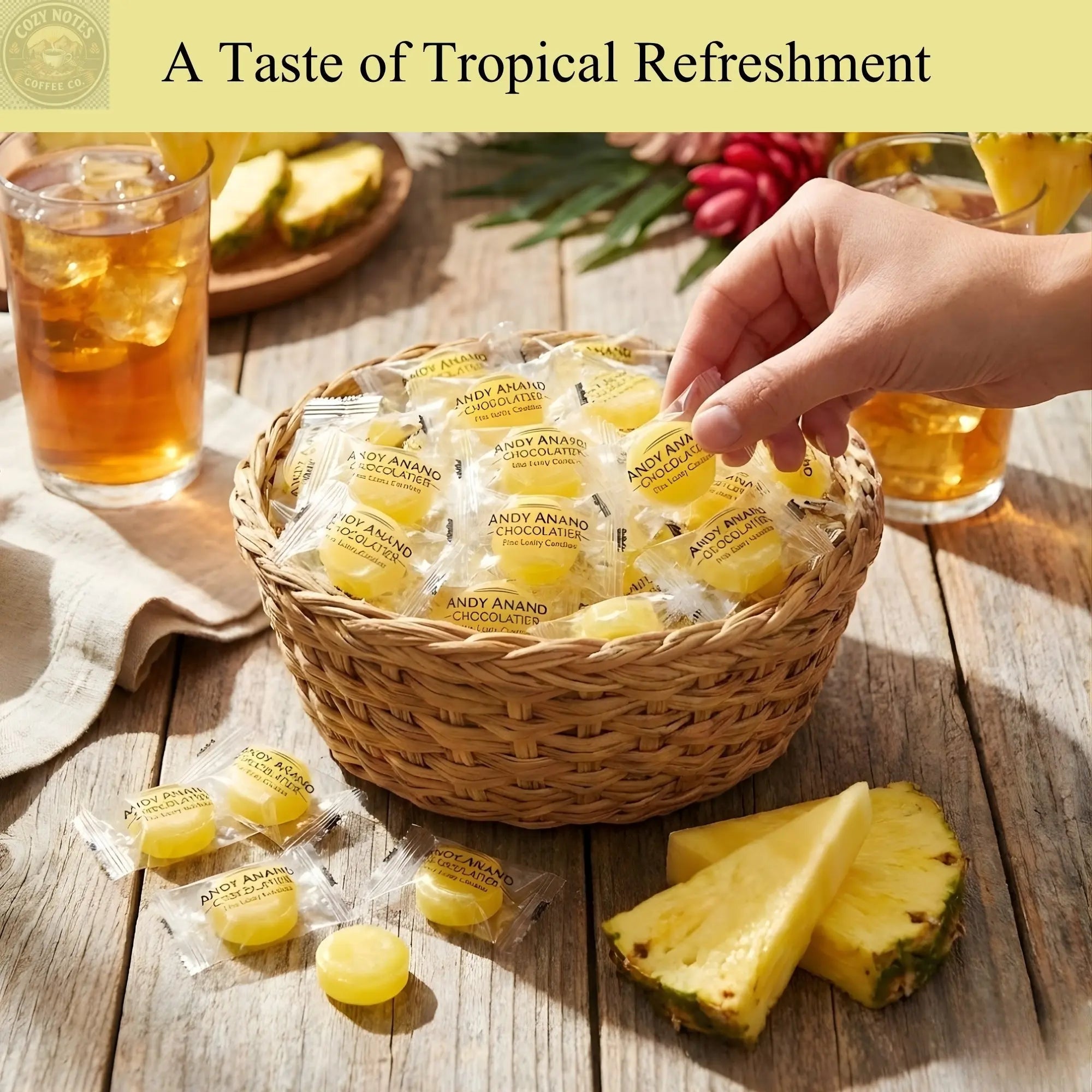 Andy Anand Sugar-Free Pineapple Hard Candy, 7 oz – European Imported, Stevia Sweetened, Keto & Diabetic-Friendly Gourmet Snack Gift Box Andyanand