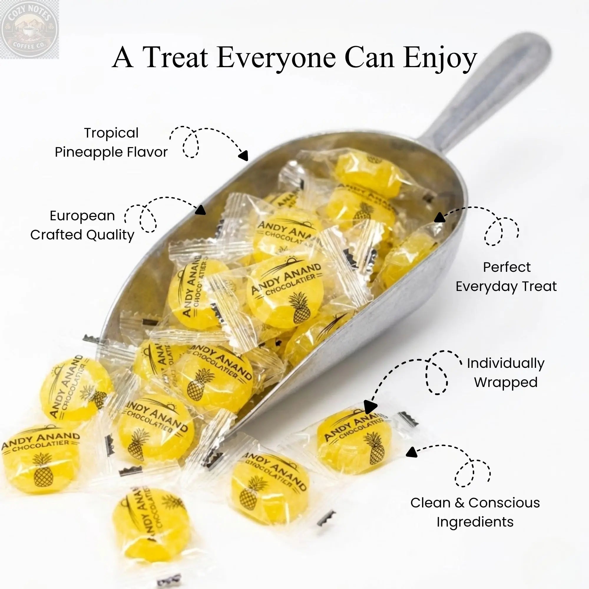 Andy Anand Sugar-Free Pineapple Hard Candy, 7 oz – European Imported, Stevia Sweetened, Keto & Diabetic-Friendly Gourmet Snack Gift Box Andyanand