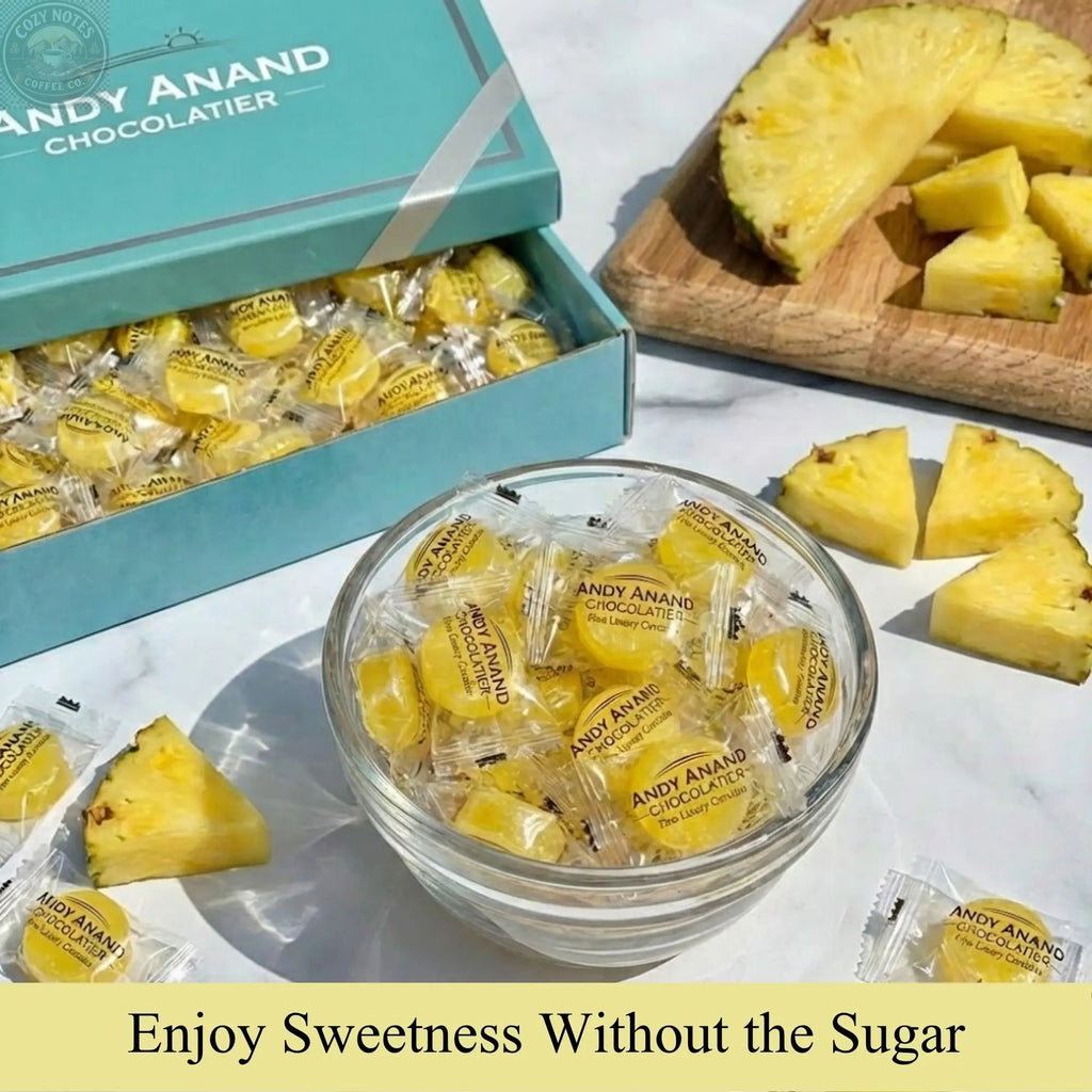 Andy Anand Sugar-Free Pineapple Hard Candy, 7 oz – European Imported, Stevia Sweetened, Keto & Diabetic-Friendly Gourmet Snack Gift Box Andyanand