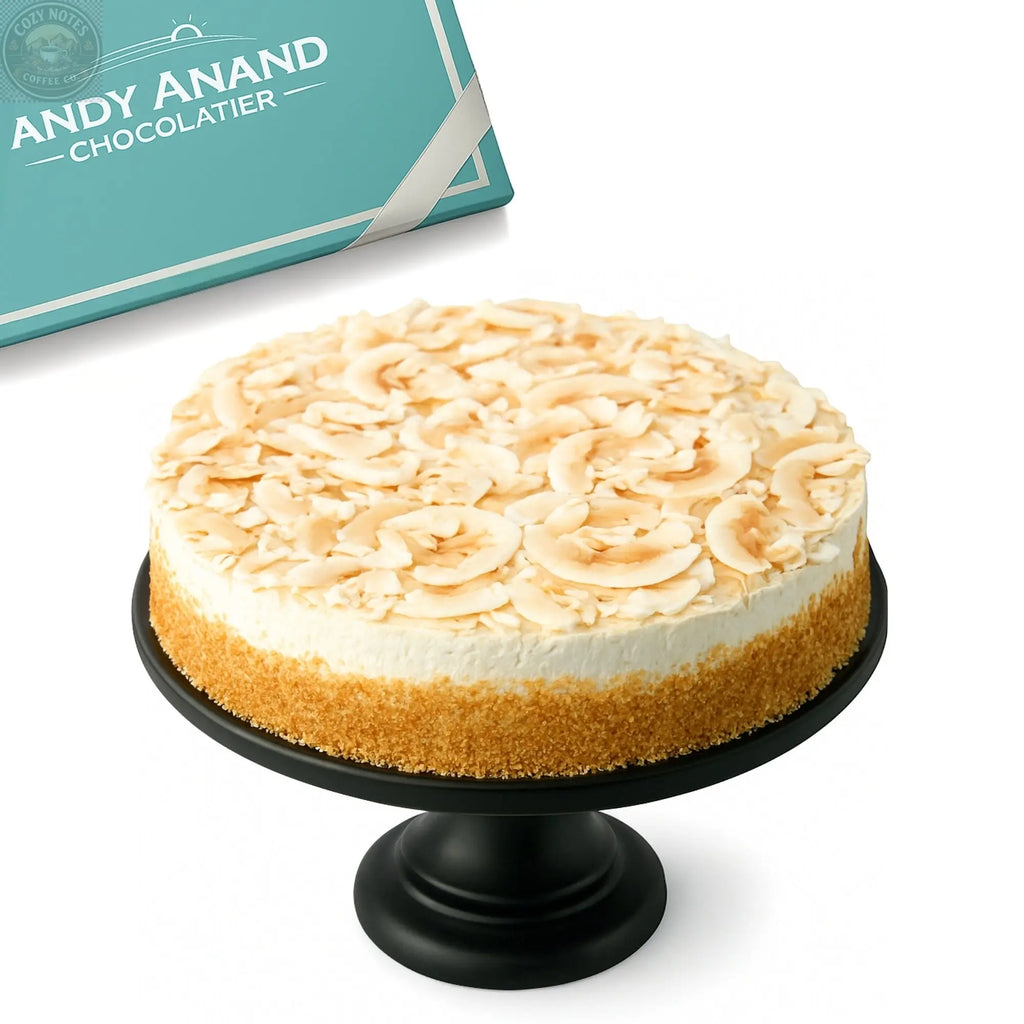 Andy Anand Lemon Coconut Cake, 9-Inch, 2.9 lb – Vegan Gluten-Free & Dairy-Free, Fresh Meyer Lemon & Toasted Coconut, Birthday & Holiday Gift Andyanand