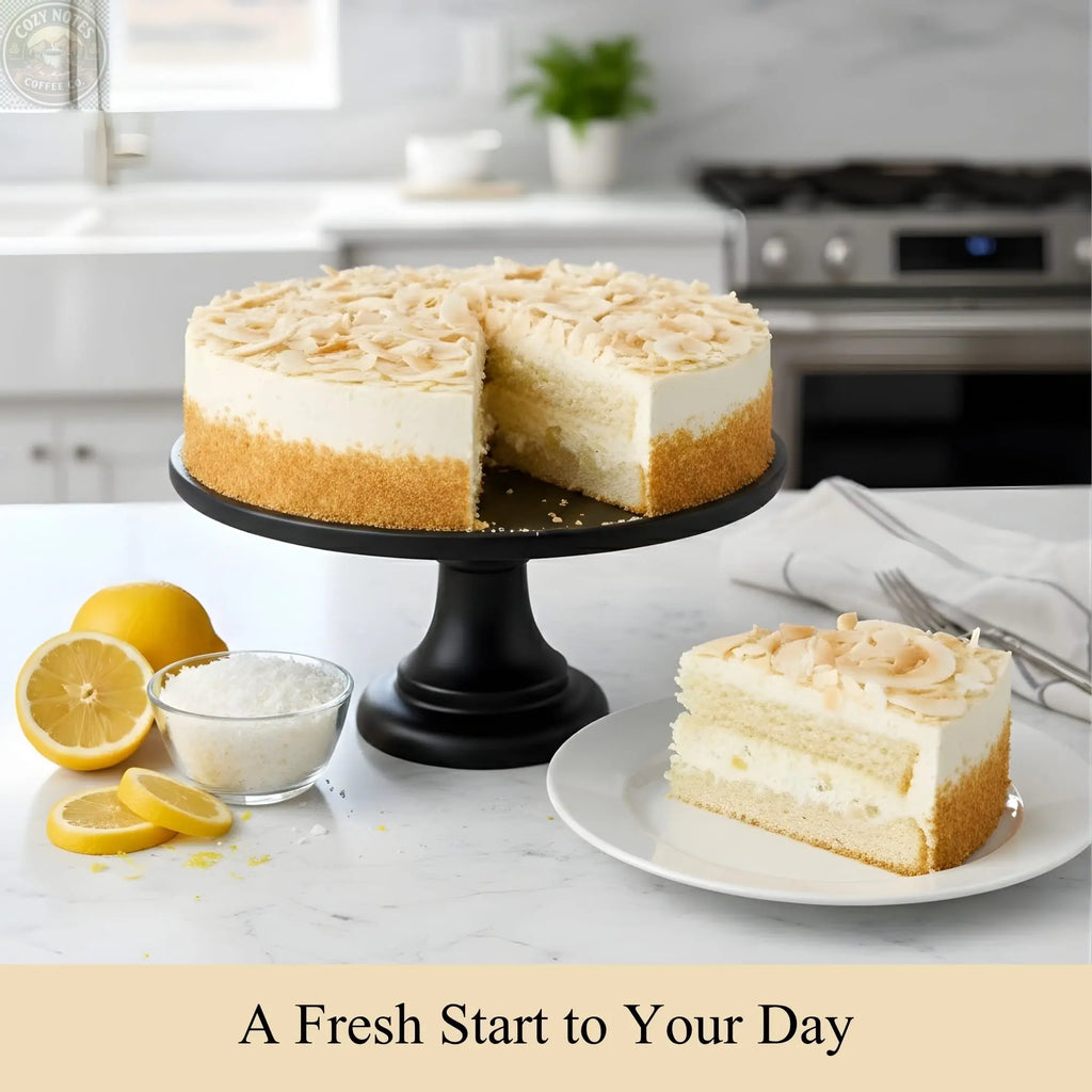 Andy Anand Lemon Coconut Cake, 9-Inch, 2.9 lb – Vegan Gluten-Free & Dairy-Free, Fresh Meyer Lemon & Toasted Coconut, Birthday & Holiday Gift Andyanand