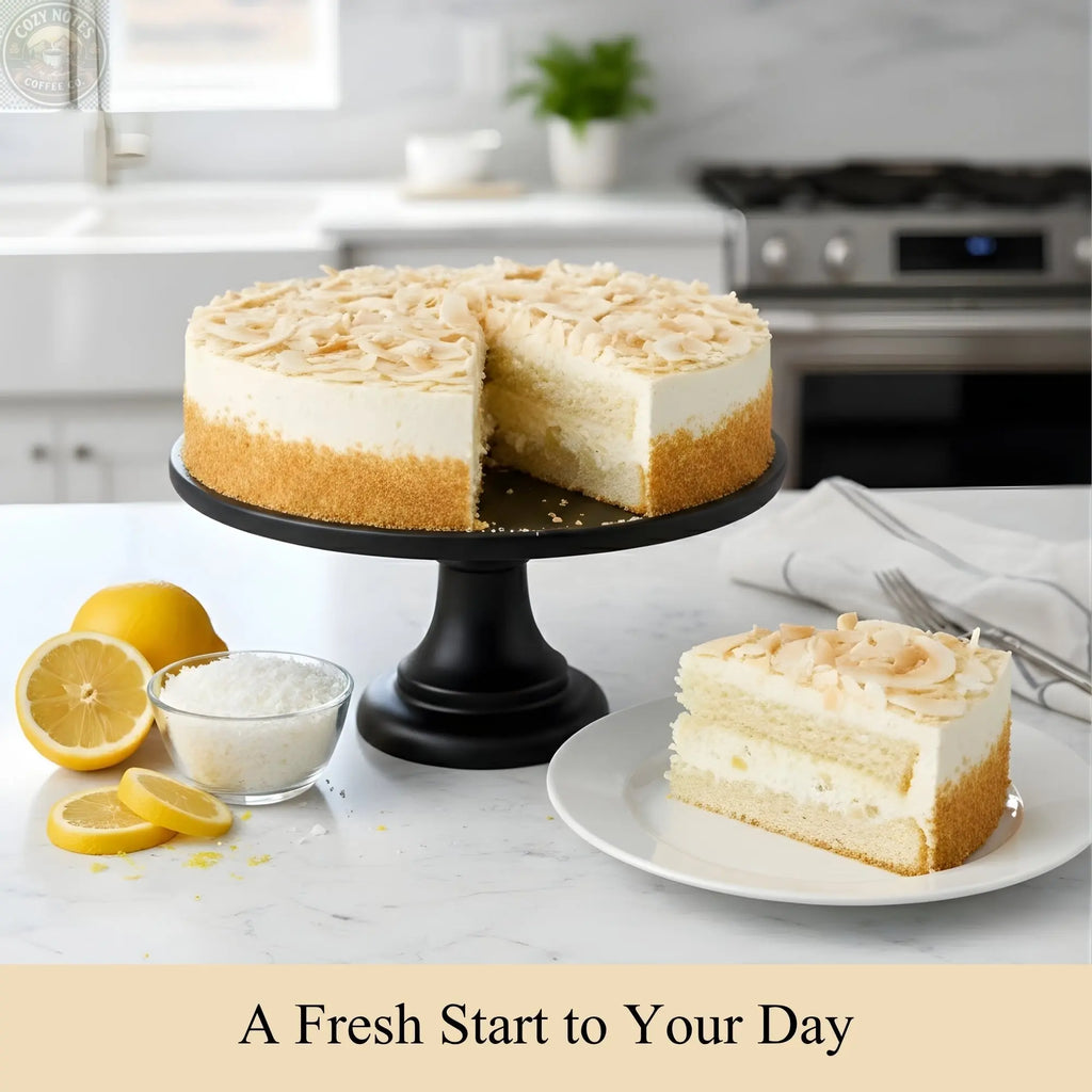 Andy Anand Sugar-Free Coconut Lemon Cake 2.8 Lb | Real Lemon Ganache & Shredded Coconut | Stevia Sweetened | Keto & Diabetic-Friendly | Freshly Baked to Order, Never Frozen Andyanand