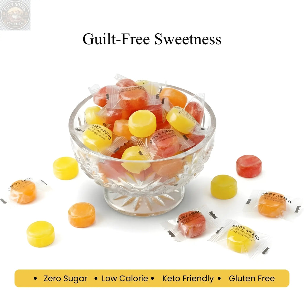 Andy Anand Sugar-Free Tropical Fruit Hard Candy with Vitamin C, 40 ct, 7 oz – Low-Calorie, Keto, Gluten-Free, Diabetic-Friendly Gift Box Andyanand