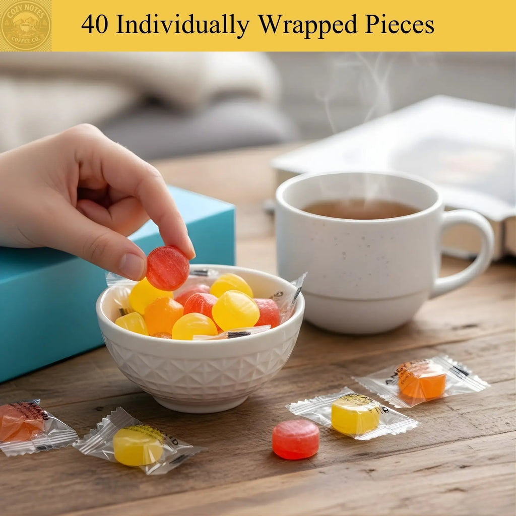 Andy Anand Sugar-Free Tropical Fruit Hard Candy with Vitamin C, 40 ct, 7 oz – Low-Calorie, Keto, Gluten-Free, Diabetic-Friendly Gift Box Andyanand