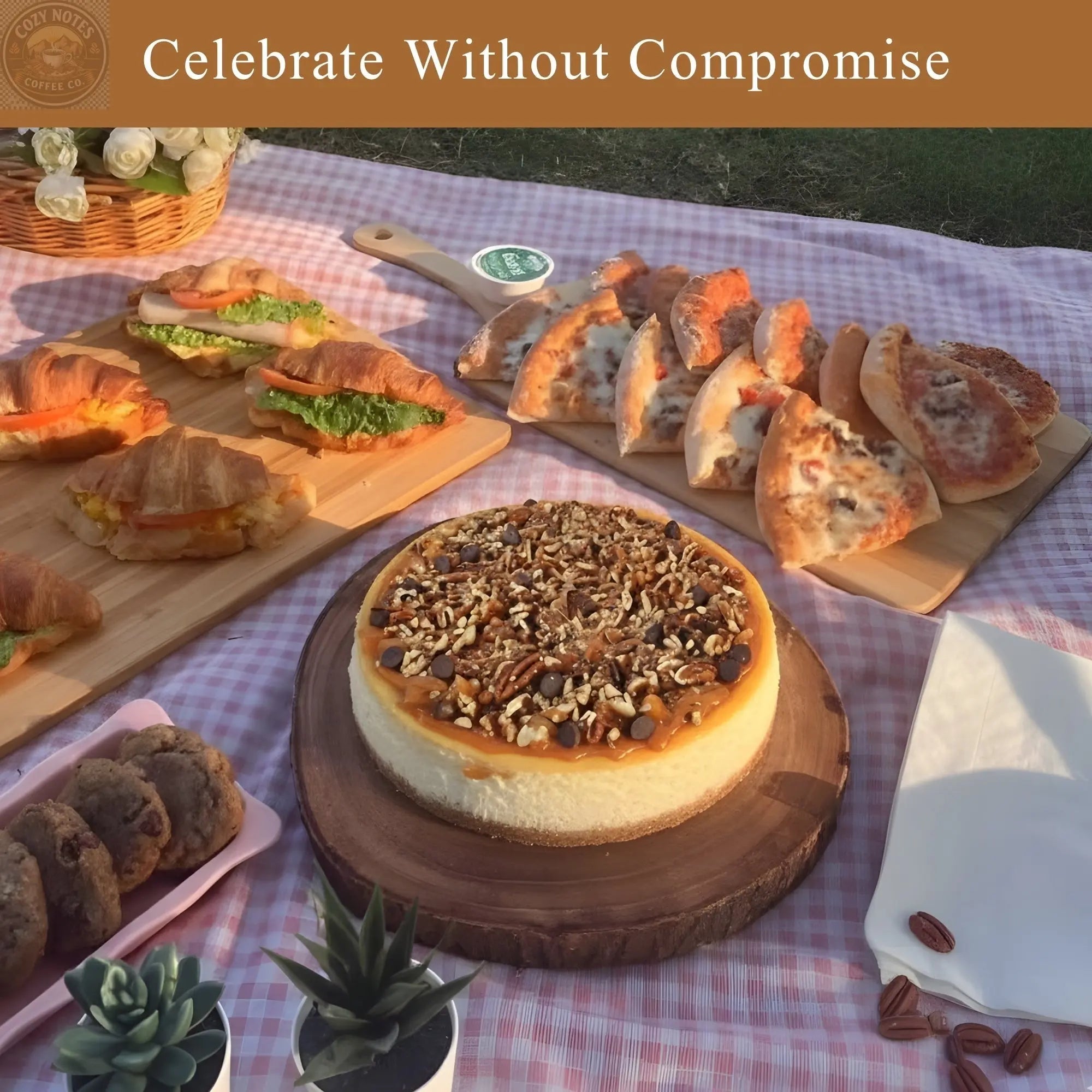 Andy Anand Sugar-Free Turtle Cheesecake, 9-Inch, 2 lb – Caramel, Pecans & Dark Chocolate, Diabetic-Friendly, California Cream Cheese Gift Andyanand