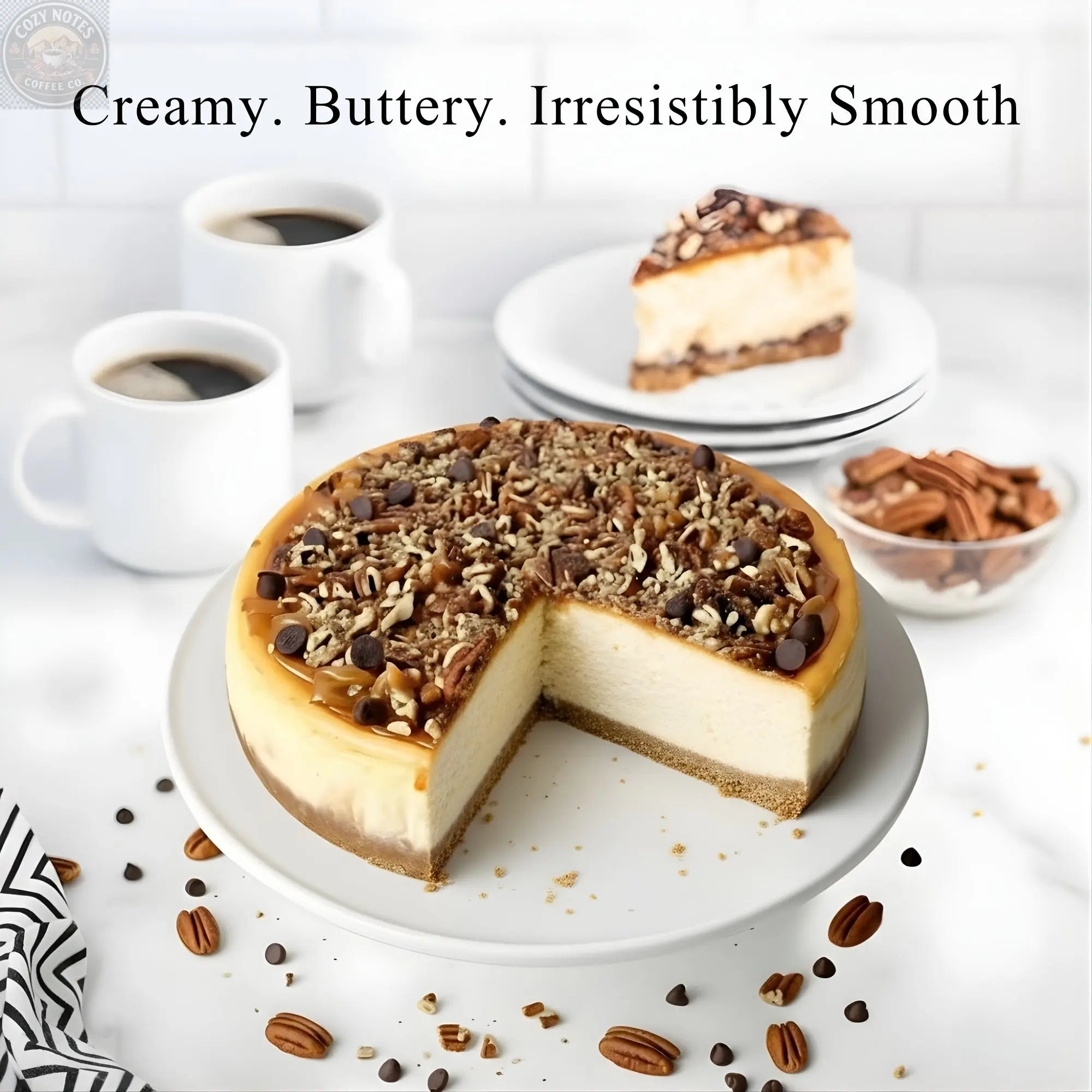 Andy Anand Sugar-Free Turtle Cheesecake, 9-Inch, 2 lb – Caramel, Pecans & Dark Chocolate, Diabetic-Friendly, California Cream Cheese Gift Andyanand
