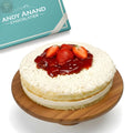 Andy Anand Sugar Free Swedish Strawberry Cream Cake (Jordgubbstårta), 2.5 lbs – Diabetic Friendly, No Sugar Added, Fresh Strawberries & Whipped Cream, Traditional Scandinavian Celebration Dessert Andyanand