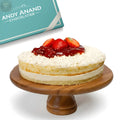 Andy Anand Sugar-Free White Chocolate Strawberry Cake, 2.5 lb – Keto & Diabetic-Friendly, Real Strawberries, Creamy White Chocolate Gift Andyanand