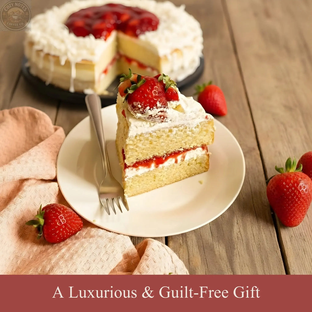 Andy Anand Sugar-Free White Chocolate Strawberry Cake, 2.5 lb – Keto & Diabetic-Friendly, Real Strawberries, Creamy White Chocolate Gift Andyanand
