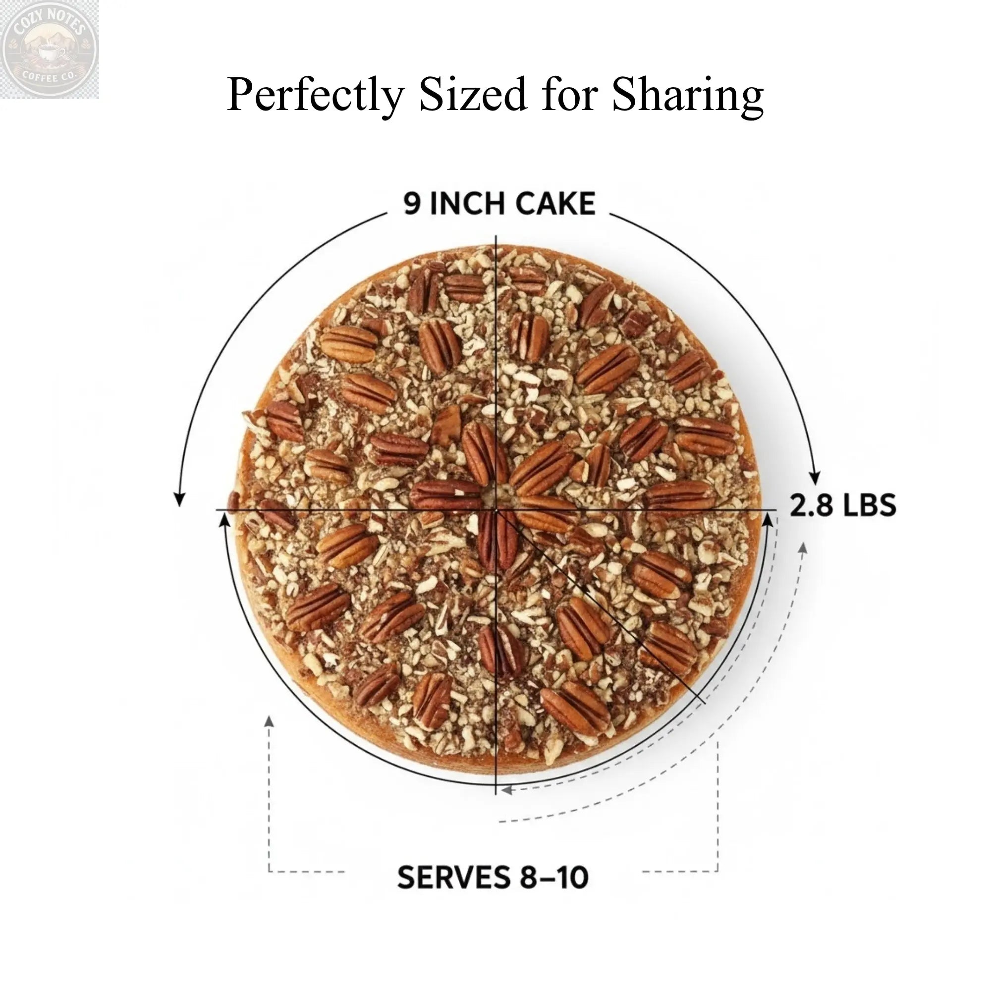 Andy Anand Sugar-Free Gluten-Free Caramel Pecan Cake, 9-Inch, 2.8 lb – Keto & Diabetic-Friendly, Natural Sweetener, Birthday Gift Box Andyanand
