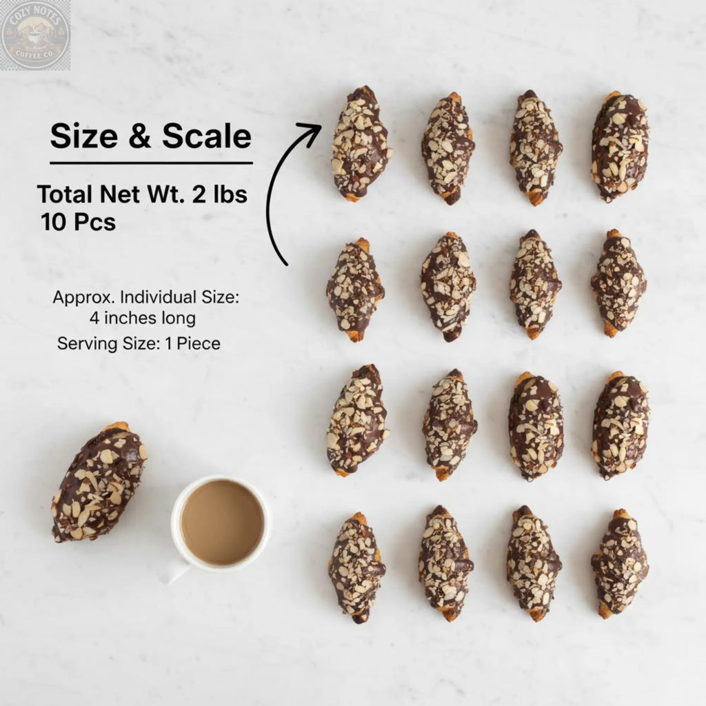 Andy Anand Dark Chocolate Almond Croissant Cake, 10 pc, 2 lb – Hand-Baked, Buttery Flaky Pastry, Toasted Almonds, Gourmet Birthday Gift Box Andyanand