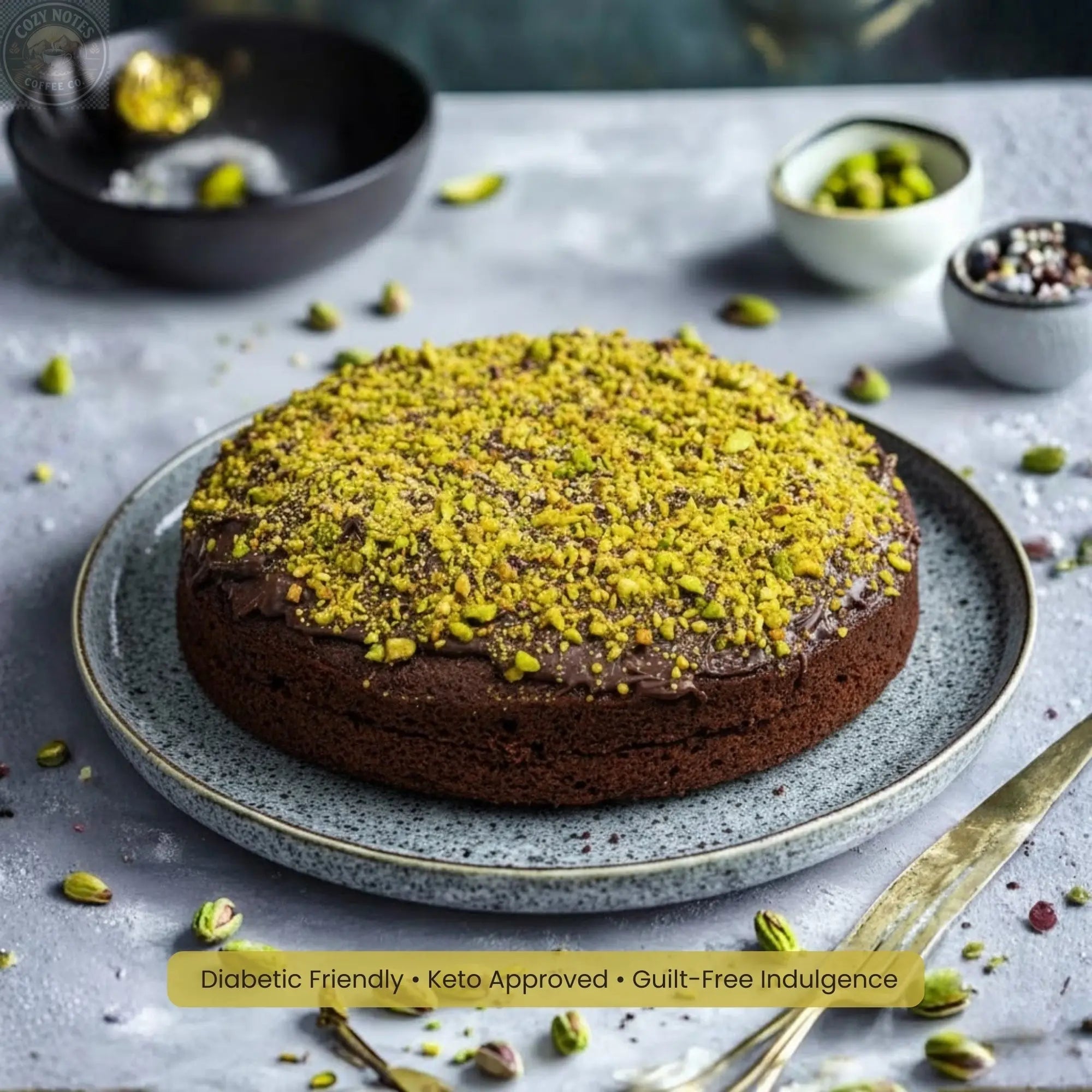 Andy Anand Sugar-Free Dubai Pistachio Chocolate Cake, 2.2 lb – Kataifi, Pistachio Cream, Keto & Diabetic-Friendly Viral Birthday Gift Box Andyanand