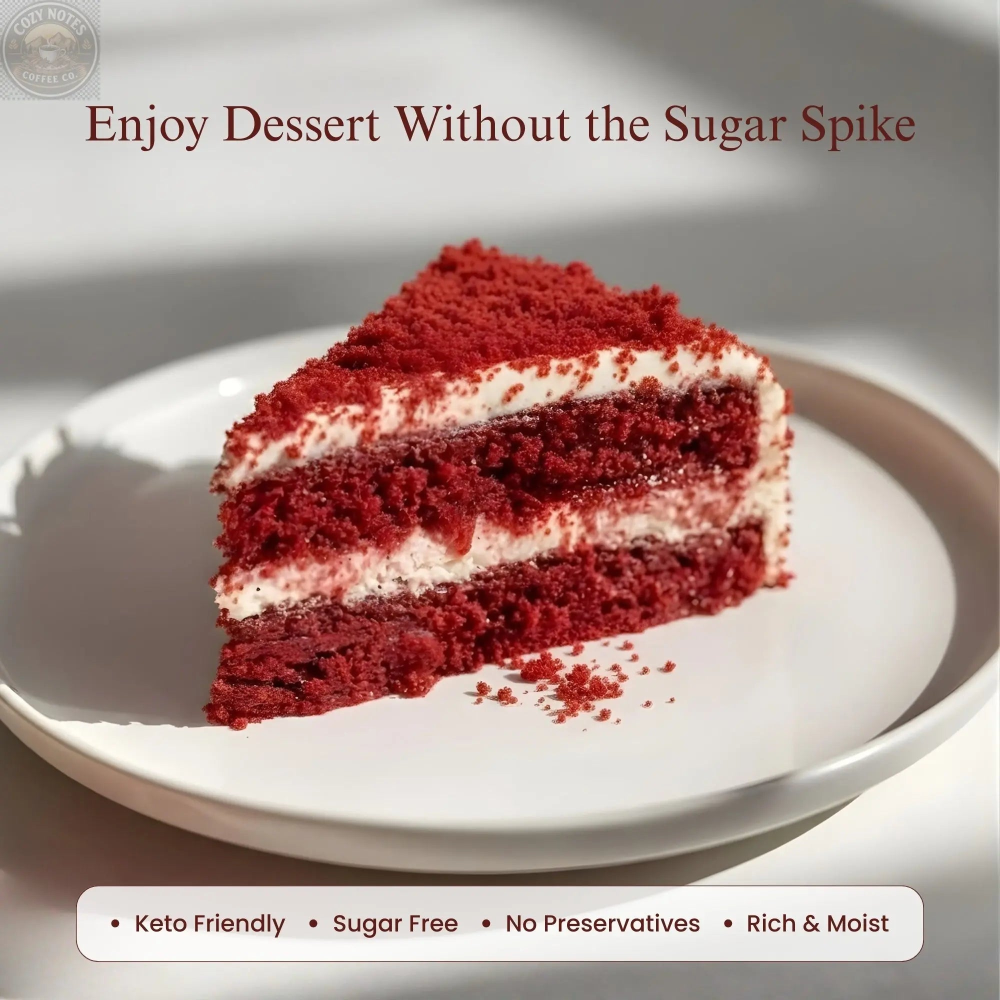 Andy Anand Sugar-Free Red Velvet Cake, 2.4 lb – Belgian Cocoa, Sugar-Free Cream Cheese Frosting, Keto & Diabetic-Friendly Birthday Gift Andyanand