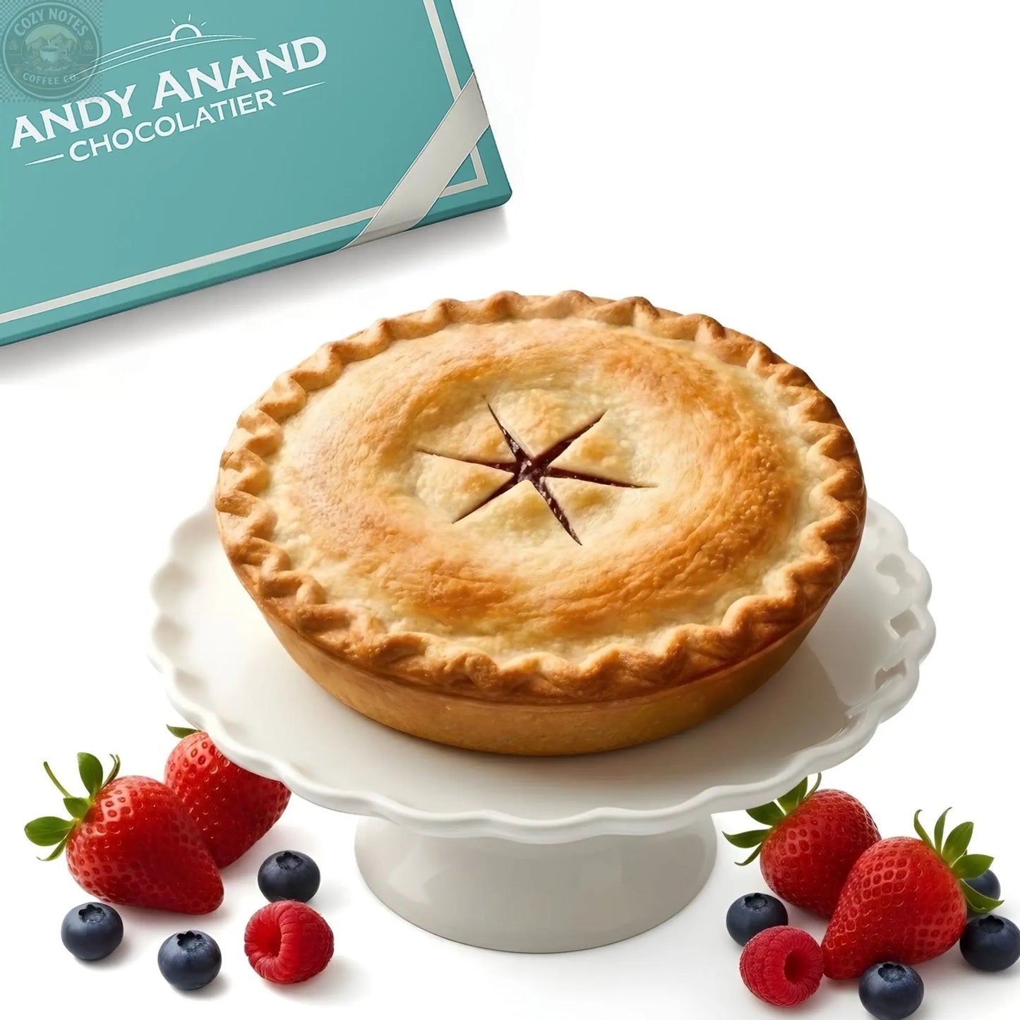 Andy Anand Sugar-Free Mixed Berry Pie, 2.6 lb – Strawberries, Blueberries & Blackberries, Keto & Diabetic-Friendly, Birthday Gift Box Andyanand