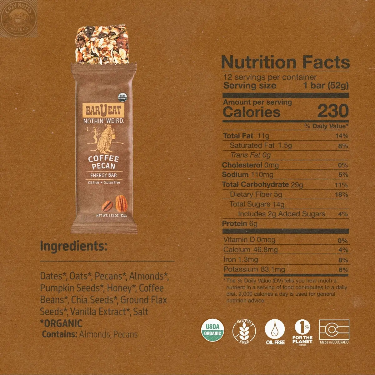 Coffee Pecan BOX BAR-U-EAT