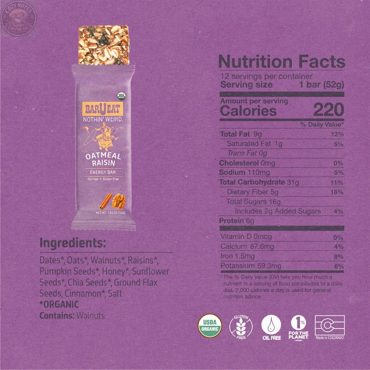 Oatmeal Raisin BOX BAR-U-EAT