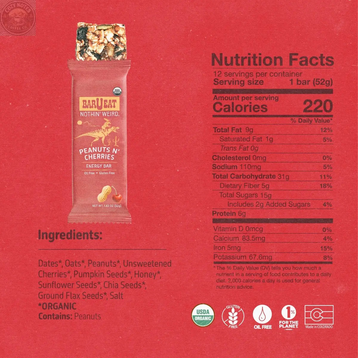 Peanuts N' Cherries BOX BAR-U-EAT