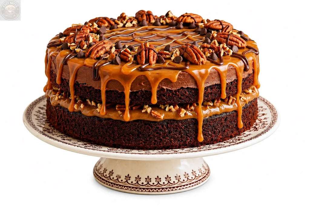Andy Anand SUGAR-FREE TURTLE PECAN CAKE — RICH CHOCOLATE, DECADENT CARAMEL &amp; TOASTED PECANS, ZERO ADDED SUGAR, 2.8 LBS: Layers of moist dark chocolate cake, buttery caramel filling, and premium roasted pecans. Andyanand