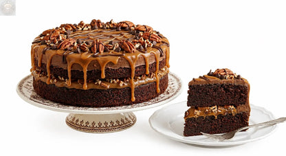 Andy Anand SUGAR-FREE TURTLE PECAN CAKE — RICH CHOCOLATE, DECADENT CARAMEL &amp; TOASTED PECANS, ZERO ADDED SUGAR, 2.8 LBS: Layers of moist dark chocolate cake, buttery caramel filling, and premium roasted pecans. Andyanand