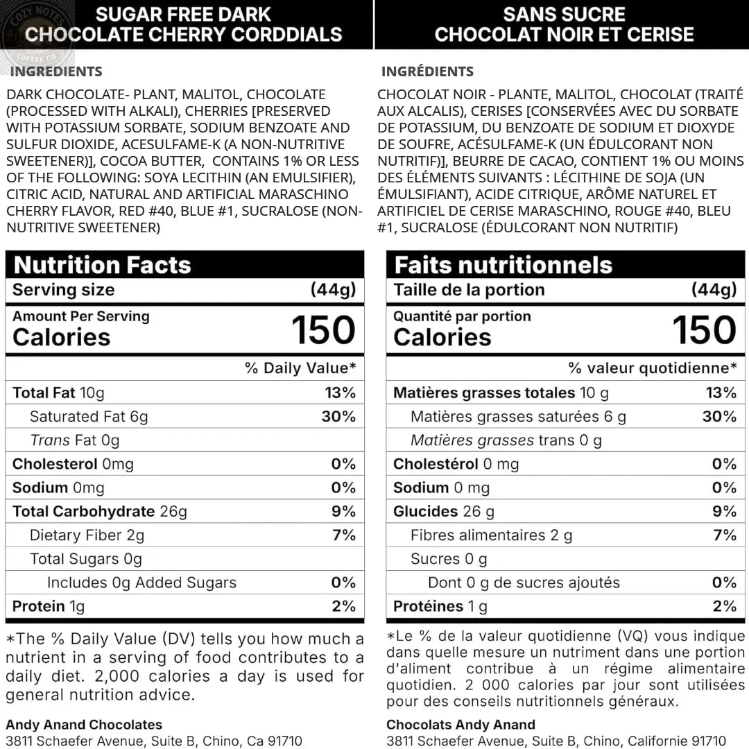 Andy Anand Sugar-Free Belgian Dark Chocolate Cherry Cordials, 25 pc – Plant-Based, Liquid Center, Diabetic-Friendly, Birthday Gift Box Andyanand